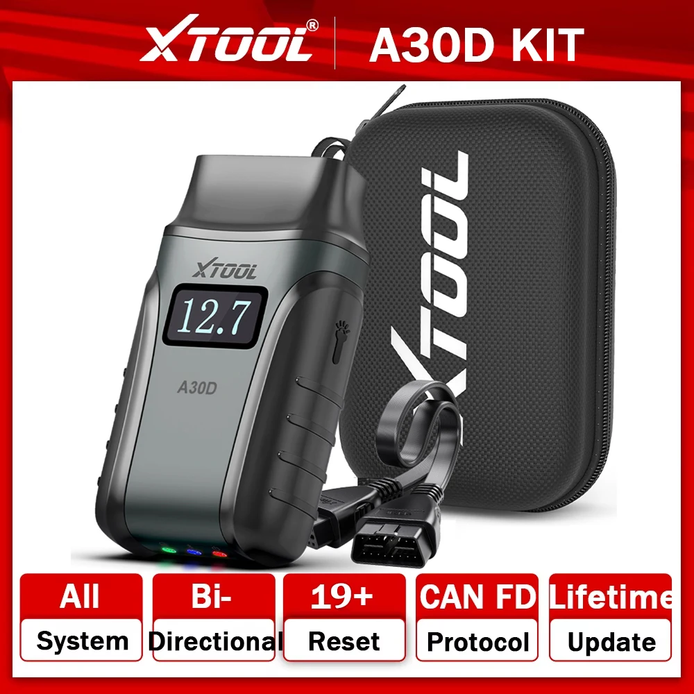 XTOOL A30D BT OBD2 Scanner Bi-directional Control All System Diagnostic Tool Voltage Display 19 Reset Code Reade Lifetime Update