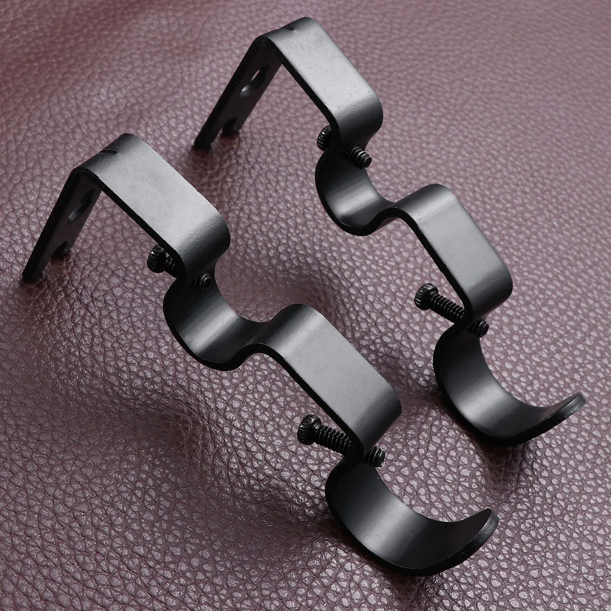 

2Pcs Curtain Mounting Holder Sturdy Iron Easy to Install Firm Grip Vintage Style for Home Decoration Accessories Black