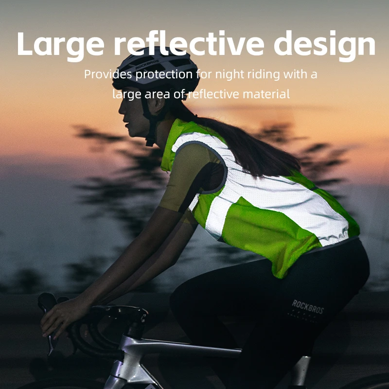 

ROCKBROS Bicycle Vests Reflective Safety Warning Bike Vest Breathable Motorcycle MTB Road Riding Sleeveless Cycling Vests Tops