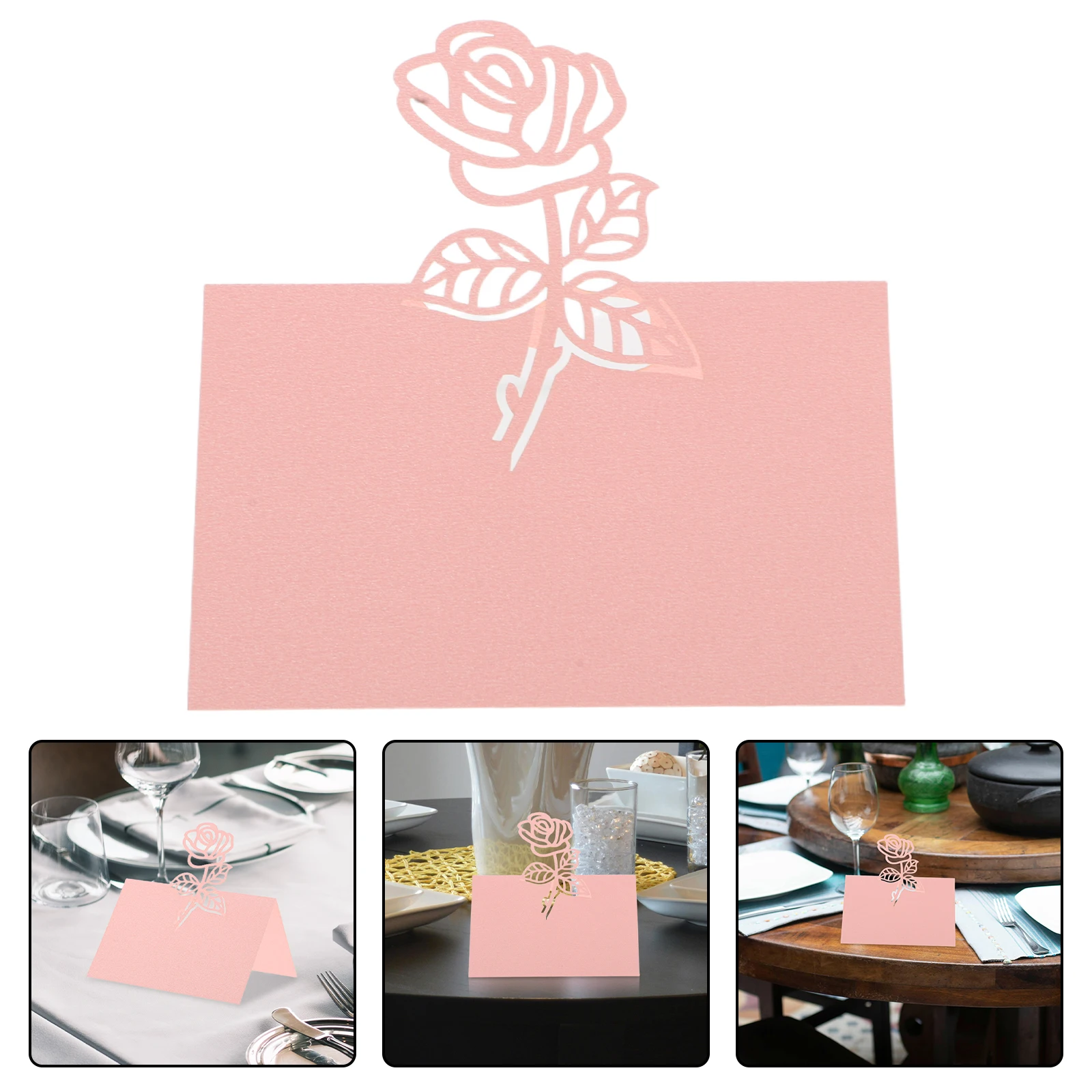 

50pcs Floral Place Cards Wedding Table Name Cards Seating Place Reception Sign Card Stock for Guest Seating Wedding Party