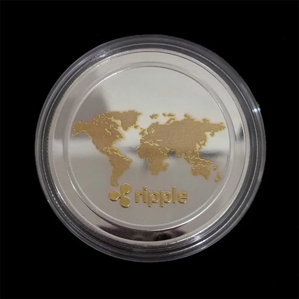 Plated Ripple Coin XRP CRYPTO Commemorative Ripple XRP Collectors Coin Craft Souvenirs Gift Gold Silver Plated Iron Art Collecti