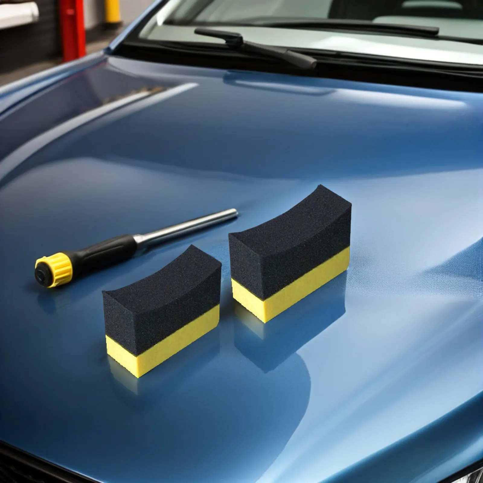 10Pcs Auto Wax Applicator Pad High Density Pe Car Wash Sponge Tire Shine Applicator Soft Grip Cleaning Sponge for Interior