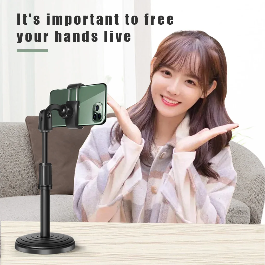 Phone Holder Adjustable Round Disc Phone Support 360 Degrees Rotating Tablet Stand for Live Streaming