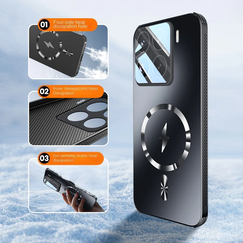 New Magnetic Heat Dissipation Adsorption Matte Full Cover for Xiaomi 15 14 13 Pro Mi 15Pro Magsafe Shockproof Back Case