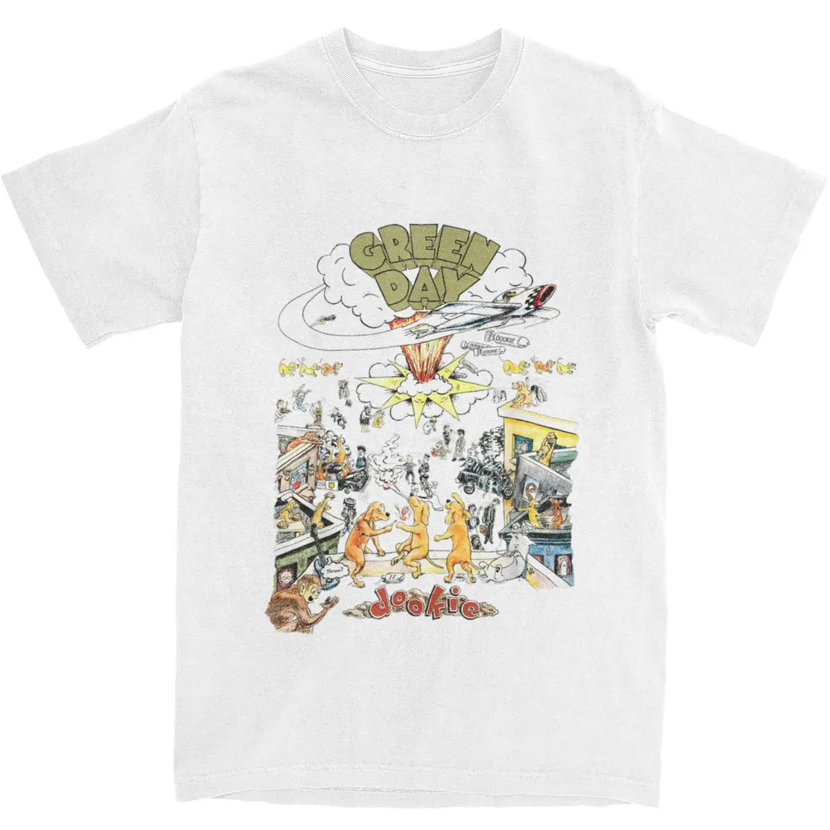 Vintage T-Shirt Green Days Dookie Scene 100% Cotton T-Shirts Fashion Tshirt for Men's Summer Y2K Funny Design Short Sleeve Tees