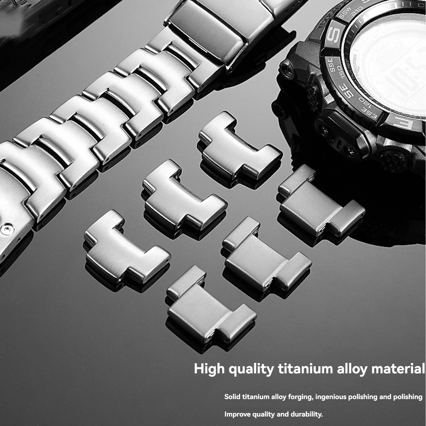 

For Casio PRG-240/PRG-130/50/40 PRW-1500 series titanium watch strap extension accessories