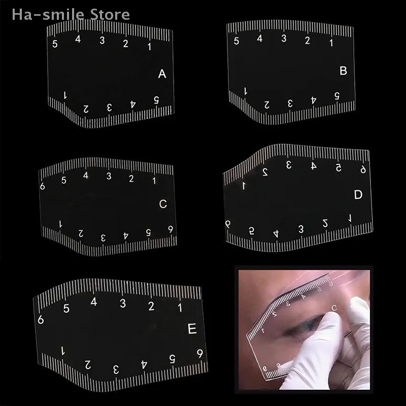 5 個ポータブルインスタント眉シェイパー描画眉毛デザイン定規ギフト耐久性のある眉整形ステンシル整形