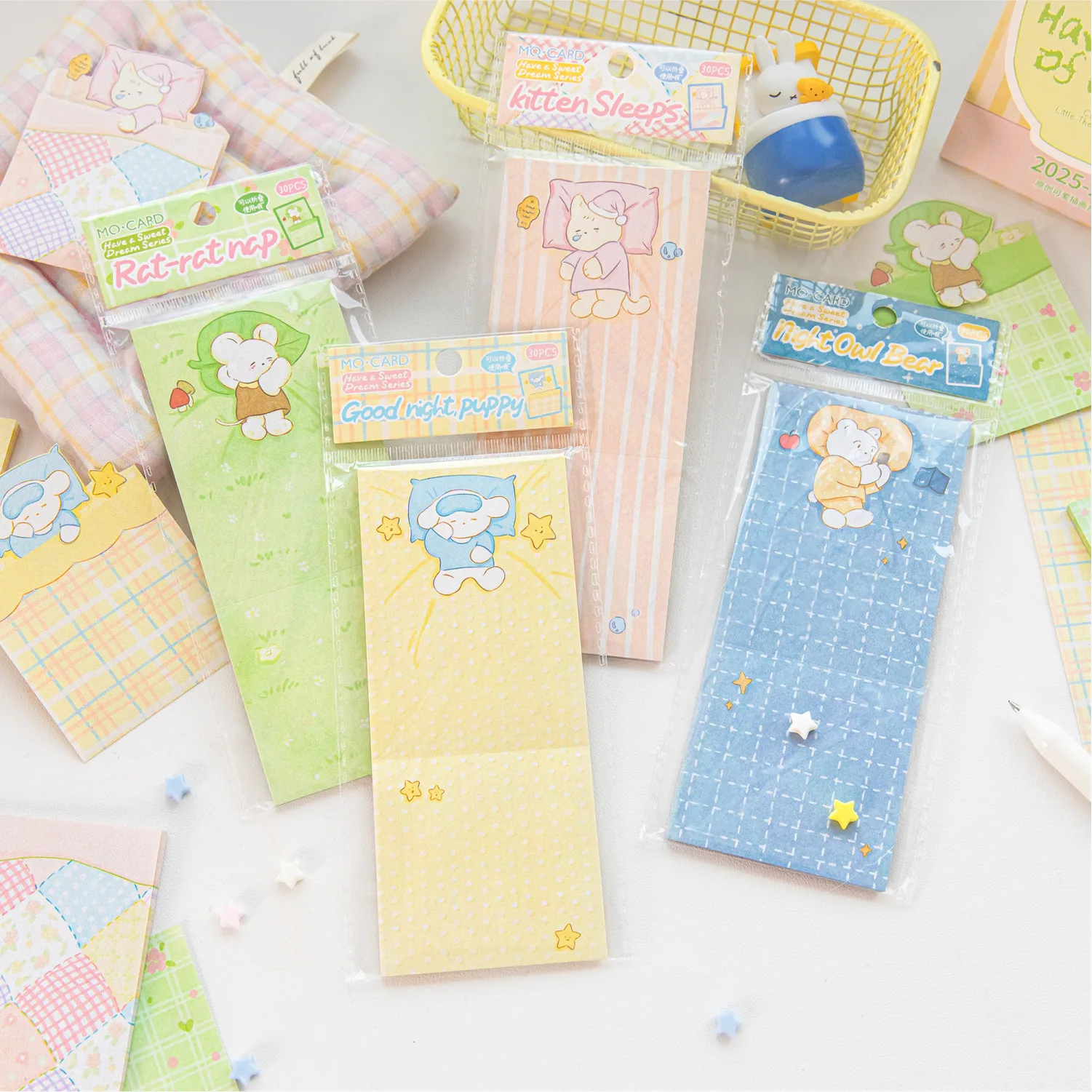 30sheets Cute Illustration Sticky Notes Decorate Bookmarks and Message Papers