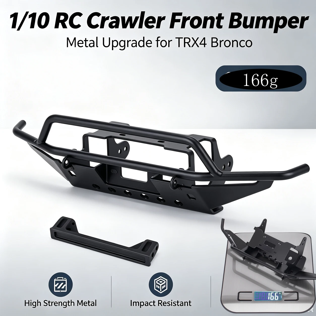 1:10 RC Auto Edelstahl-Frontstoßstange für 1/10 RC Crawler Auto Traxxas TRX4 Bronco Simulations-Upgrade-Teile Zubehör
