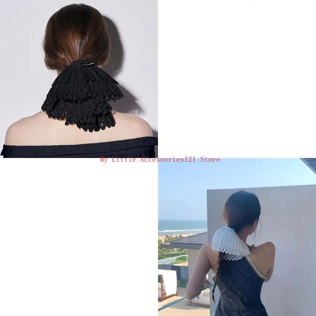 

Hollow Scrunchies for Women Double Layer Large Elastic Hairbands French Hair Scrunchy Bobbles Soft Hair Accessories