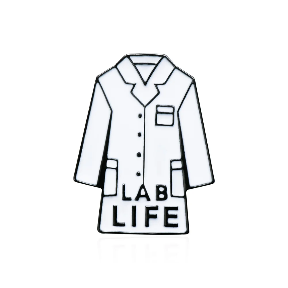 New Lab Coat Lab Life Enamel Pin Exquisite Lapel Hat Backpack Badge for Microbiologist Scientist Christmas Jewelry Gift