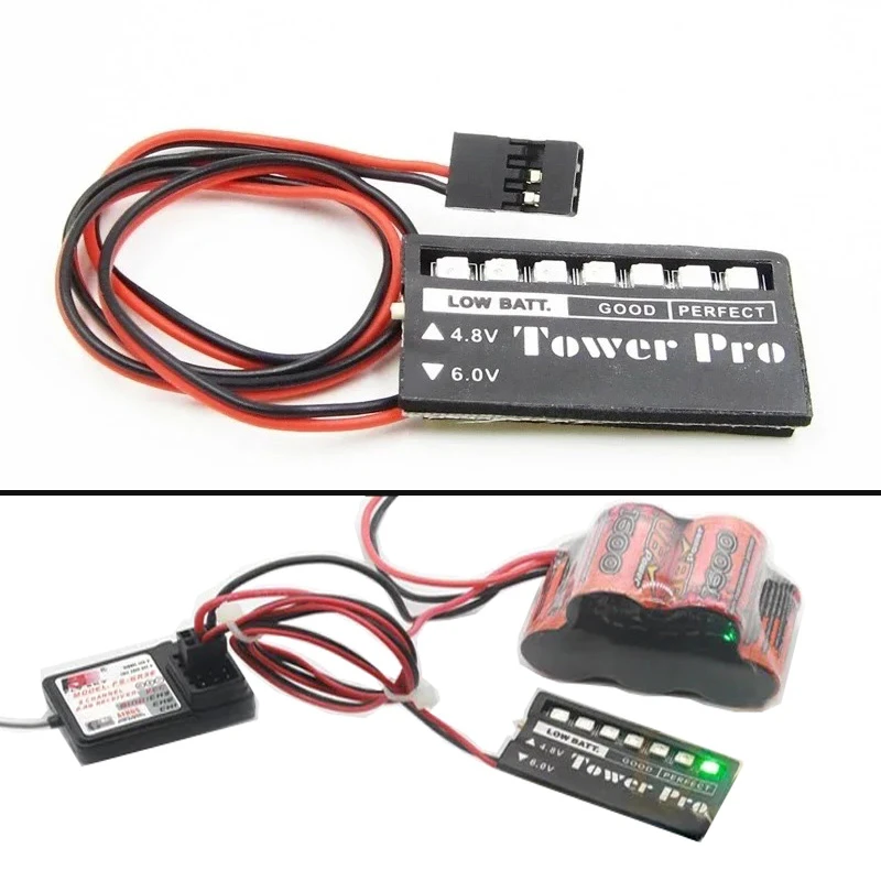 4.8V 6V 7 LED TOWER-PRO Receiver Electric Power Display RC Model Receiver Battery Voltage Indicator Car Auto