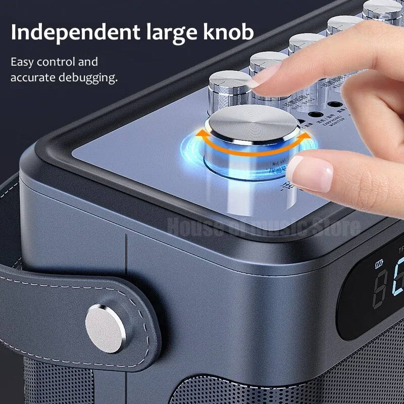 100 Вт высокомощные профессиональные домашние Hi-Fi караоке Беспроводные Bluetooth колонки портативный OTG цифровой живой динамик с 2 микрофонами