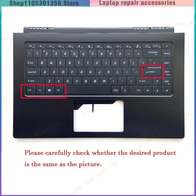New For MSI Modern 15 MS-1551 15.6in Upper Case Palmrest Cover Backlit Keyboard