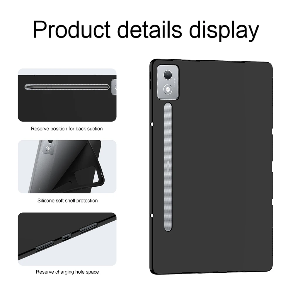 Funda trasera para tableta Lenovo Xiaoxin Pad Pro, carcasa de silicona TPU suave a prueba de golpes, 12,7, 2025, 12,7 pulgadas, TB-375FC