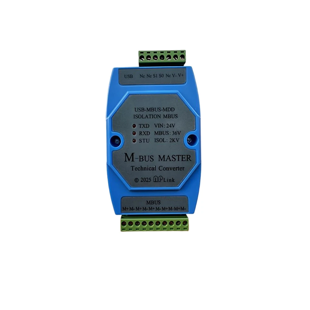 

Industrial USB to M-Bus Master Full Isolation 350 Loads 300-19200bps 1KM for Water Gas Heat Meter Data Acquisition Support Win