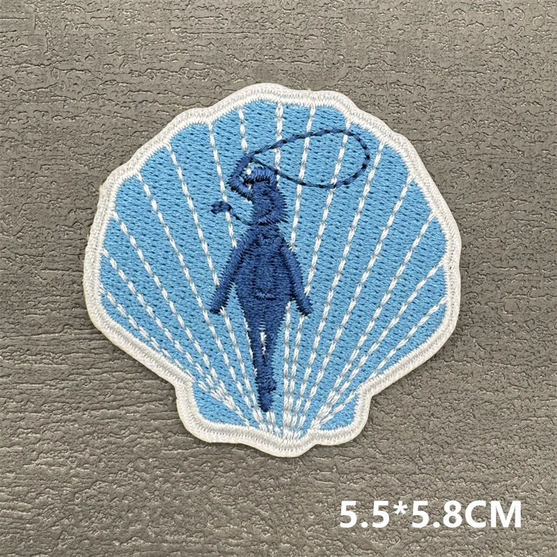 Parche bordado termoadhesivo ola azul – Surf para ropa y mochila - imagen 5