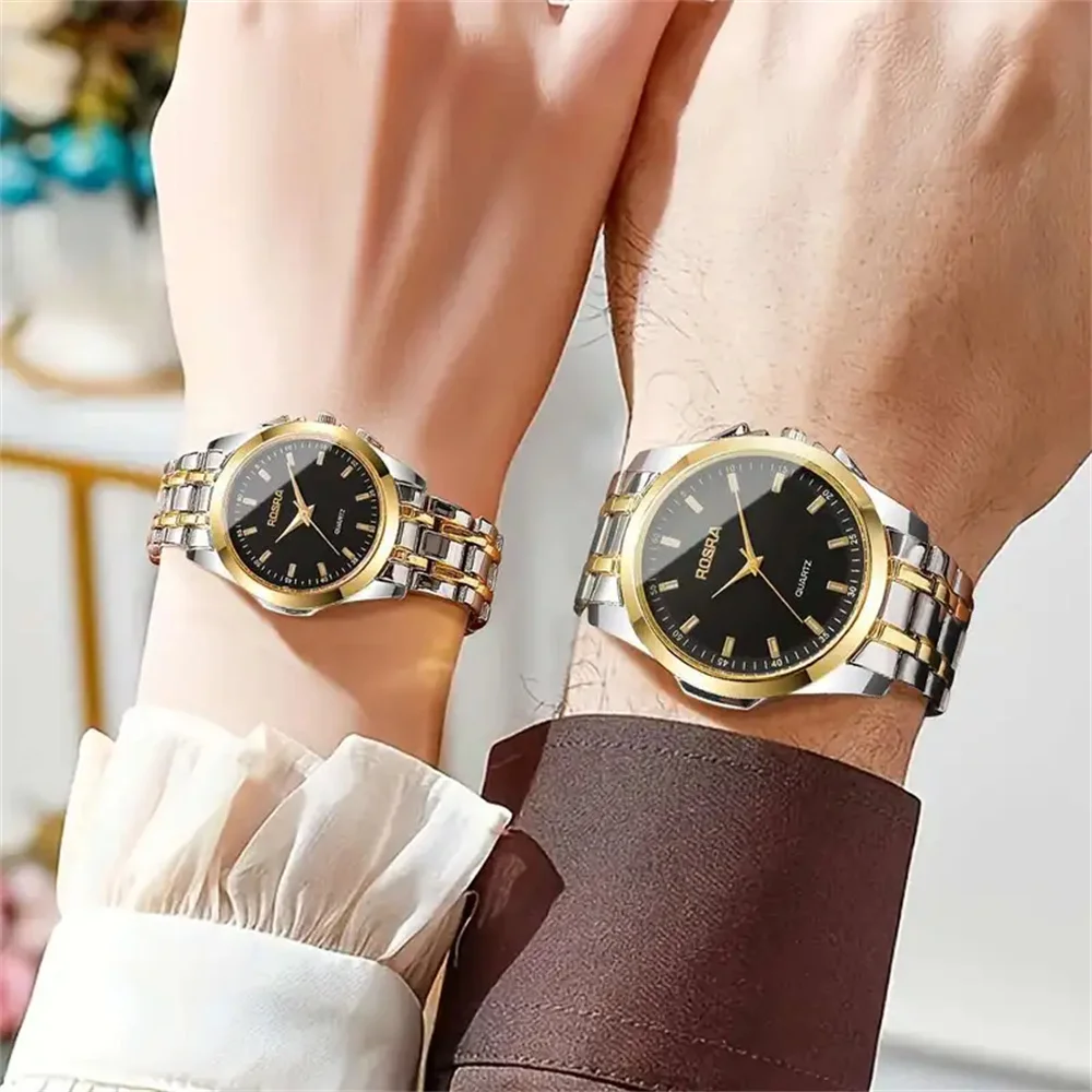 

Модный и простой комплект кварцевых часов для пар — 2 шт./компл., элегантный дизайн циферблата, деловой стиль