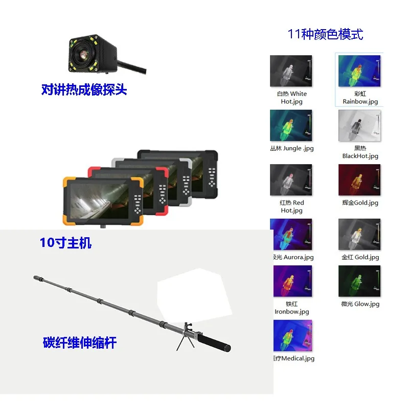 360 Rotating Two-Way Intercom Pseudo-Color Thermal Imaging Heat Source Tracking Detector 4K Composite Life Detector