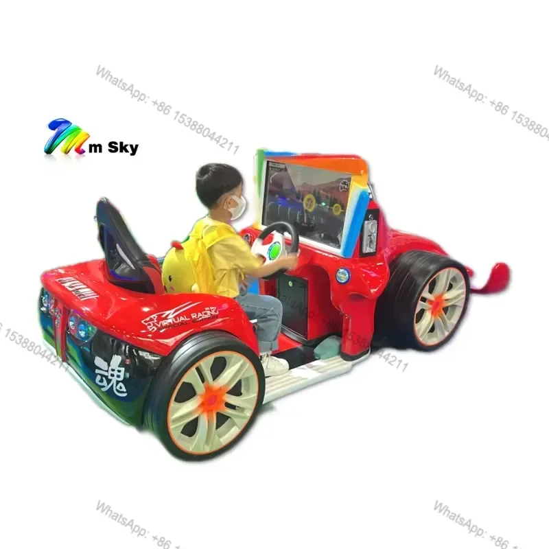 Hot Sale OEM Customizable Red Racing Car 3D Interactive VR Coin-Operated Kiddie Ride Kids' Amusement Arcade Machine for