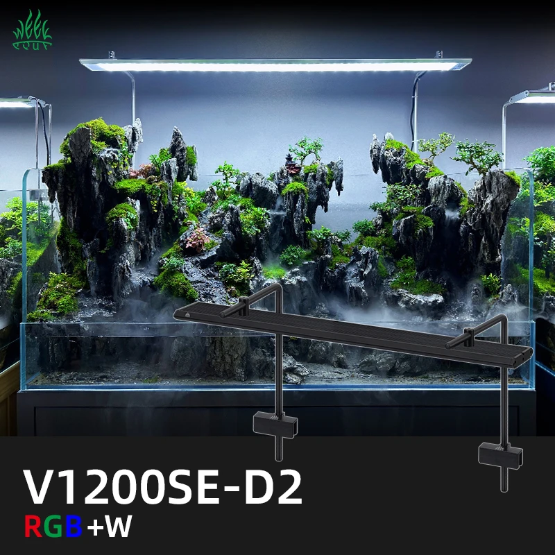 Luz LED para acuario WEEK AQUA V1200 WRGB de espectro completo 13000k para acuarios de 120cm, accesorios para peceras