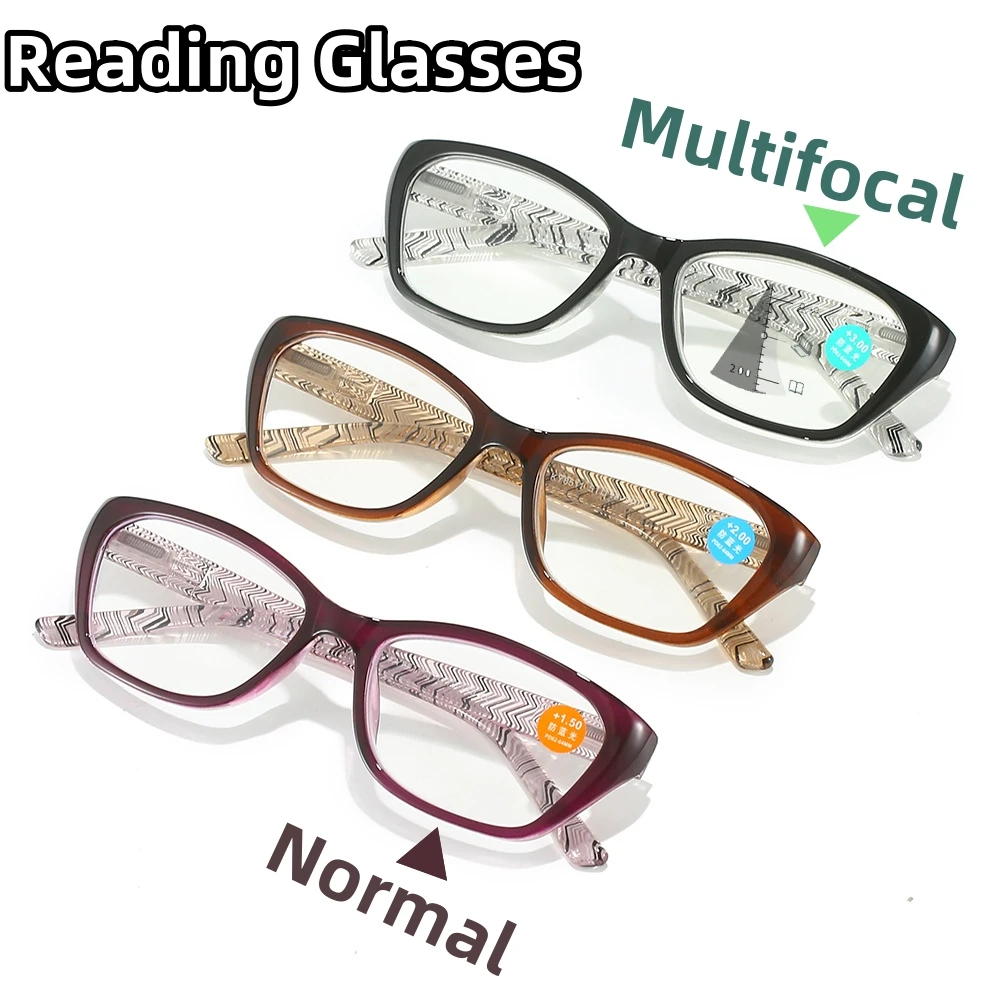 

Progressive Multifocal Reading Eyeglasses New Far Near Dual Use Anti Blue Light Presbyopia Glasses High Definition Eyewear