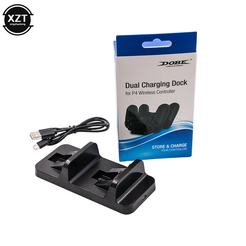 USB Charging Dock Controller Double Handle Wireless Chargers Dual Station Stand for Playstation 4 PS4