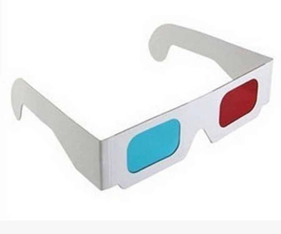 WZATCO Universal 3D Glasses Cardboard Paper Glasses Portable Red Blue Cyan 3D TV Movie Game Glasses for DVD 3D Gaming Real C