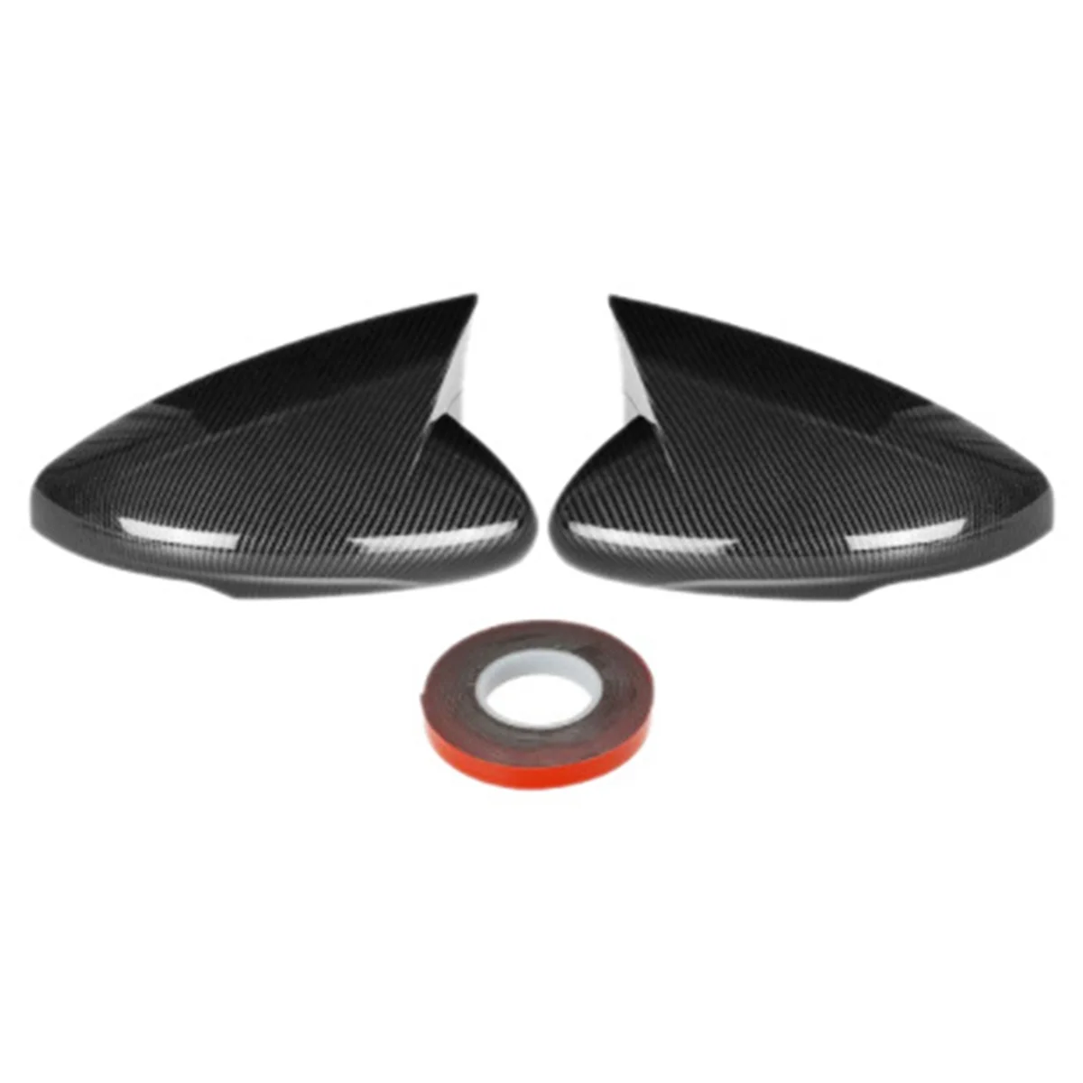 カーボンファイバーバックミラーハウジング,フォード電気自動車用,ホーンカバー改造,マッハ-e 2021-2022, 1ペア
