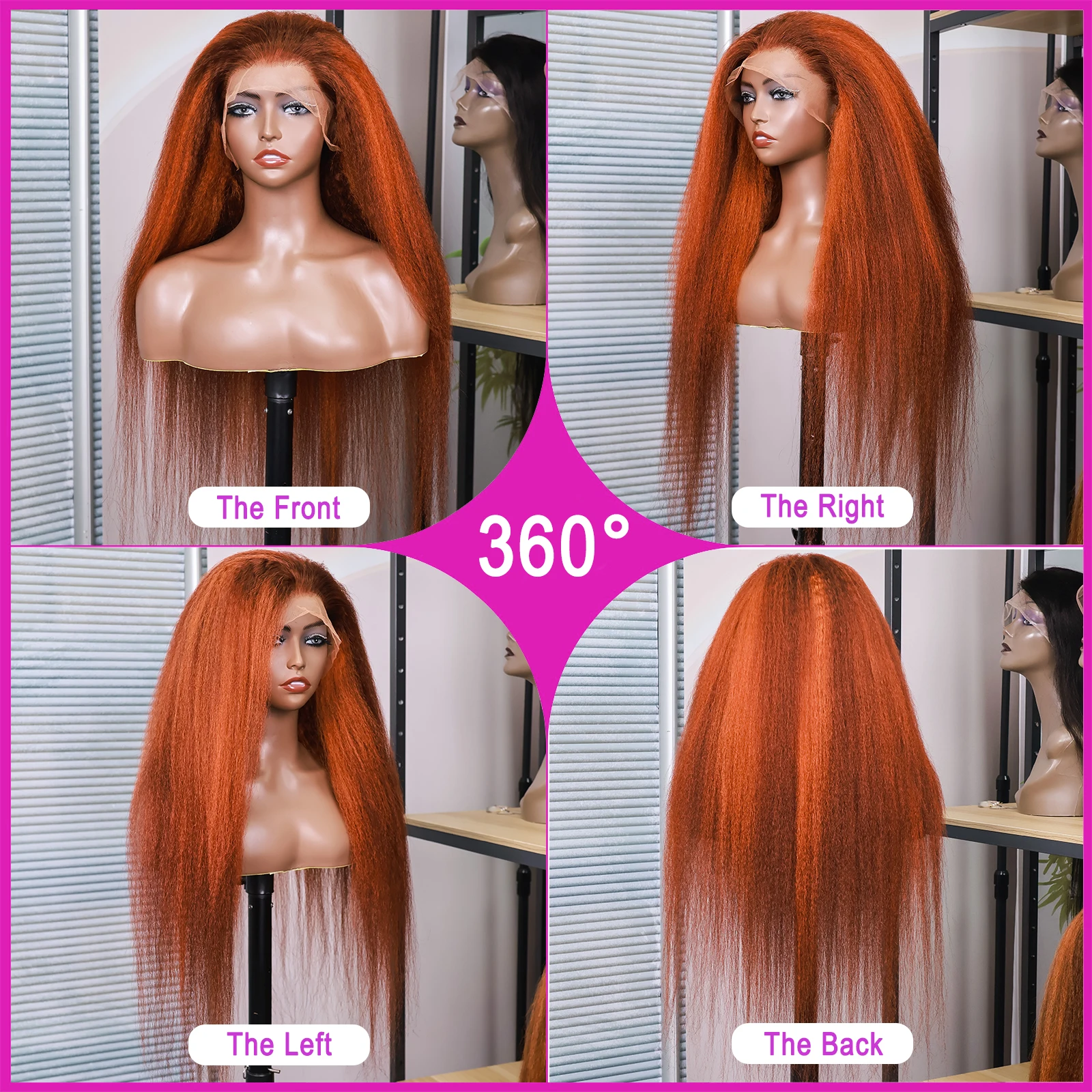 4/350 براون الزنجبيل البرتقالي غريب شعر طبيعي مفرود الباروكات 13x6 Hd الدانتيل الباروكة الأمامية 100% البرازيلي قبل قطعها خصلات الشعر المستعار 30 بوصة