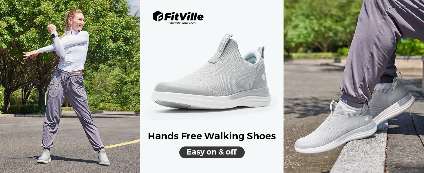 FitVille Damen-Sneaker, breite Passform, zum einfachen Anziehen, ideal zum Gehen und Laufen, mit Fußgewölbestütze, bequem, leicht, für den Alltag, orthopädische Schuhe für geschwollene Füße. – Detail 4