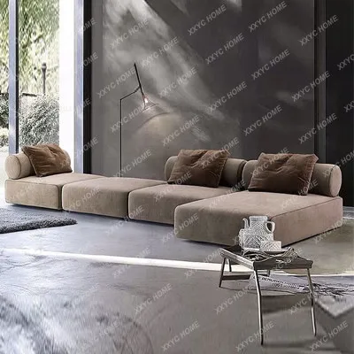 Simple modern light luxury corner sofa fabric minimalist hotel lobby office modular sofa