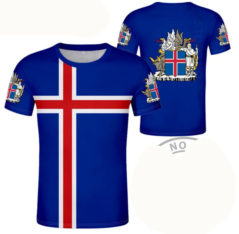 Proud of Iceland Flag Emblem T Shirts for Men Clothing 3D Print Icelander Nation Emblem T-shirt Unisex Casual y2k Tops Tee Shirt