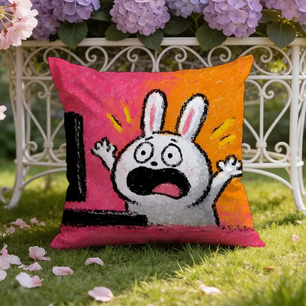 Cartoon Animals on Computer Cushion Cover Home & Car Dual-Scene Pillow Cover: Reversible for Premium Comfort
