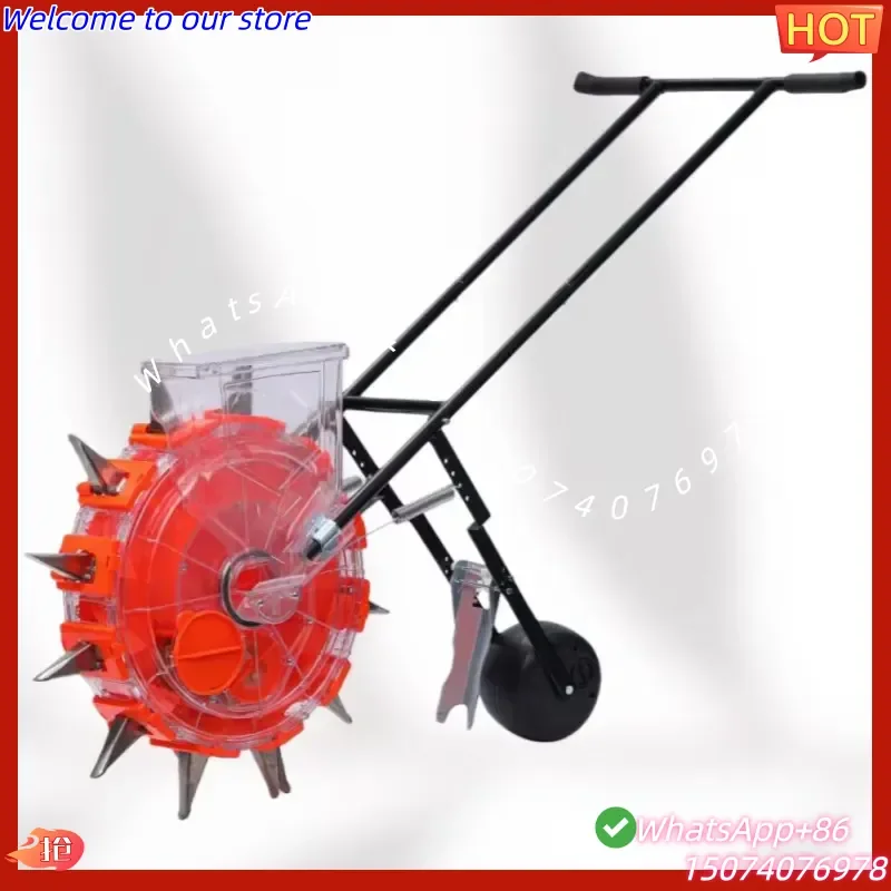 2026 New DASHAN Hand Push Automatic Multifunction Rice Garlic Corn Seeder Seed Planter Stainless Steel Duckbill 1/2 Row