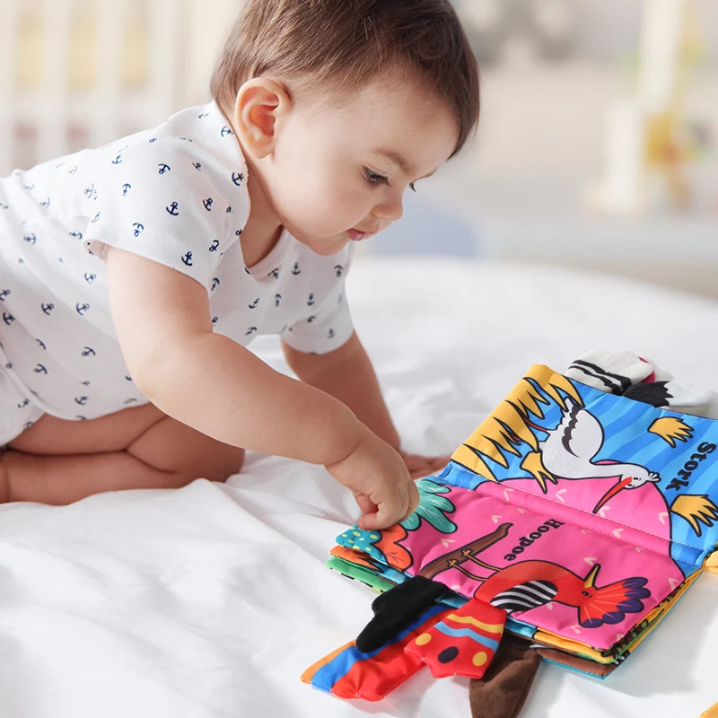 Libro di stoffa per bambini Sei pagine 0-3 anni Giocattoli per la prima educazione infantile Giocattoli per bambini per l'apprendimento cognitivo degli uccelli Regalo per le ragazze dei ragazzi