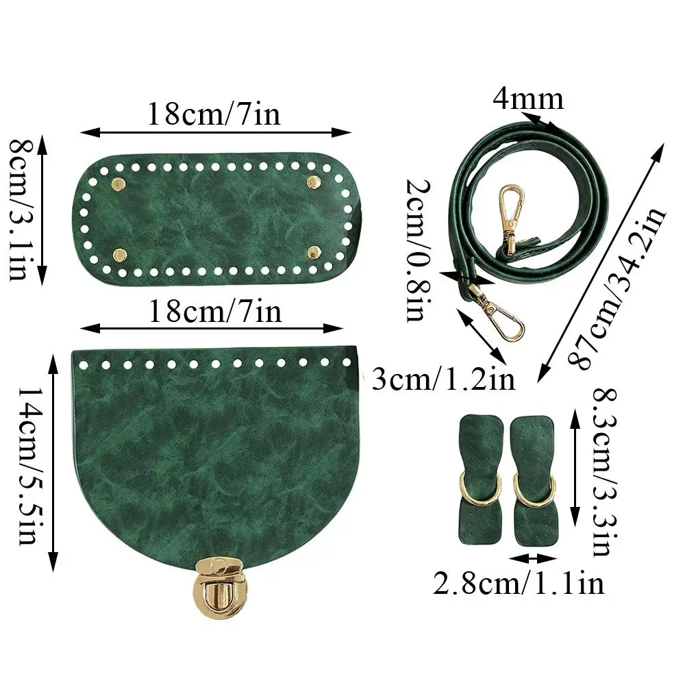 HOT 1 Set Woven Bag Accessories DIY PU Leather Handmade Crochet Bag Bottom Strap Buckles Handmade Bag Accessories Woven Bag Set