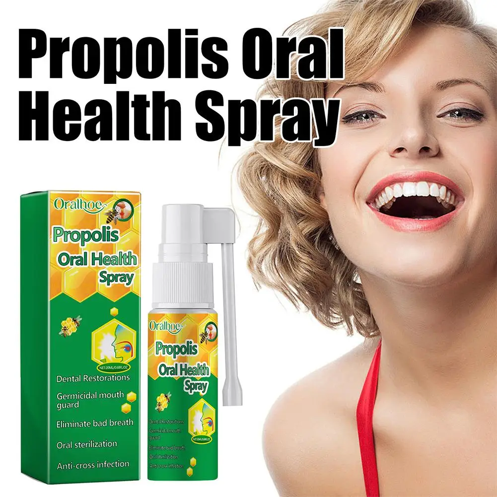 20ml Propolis doustny Spray do leczenia doustnego skutecznie nieświeży doustny czysty oddech odświeżenie jamy ustnej utrzymuje G7v8