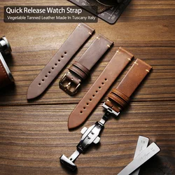 Top Brand SmartWatch Band Watchband Handmade Leather Strap Bracelet For HUAWEI Galaxy Amazfit GTR Tissot Casio Watch Bands