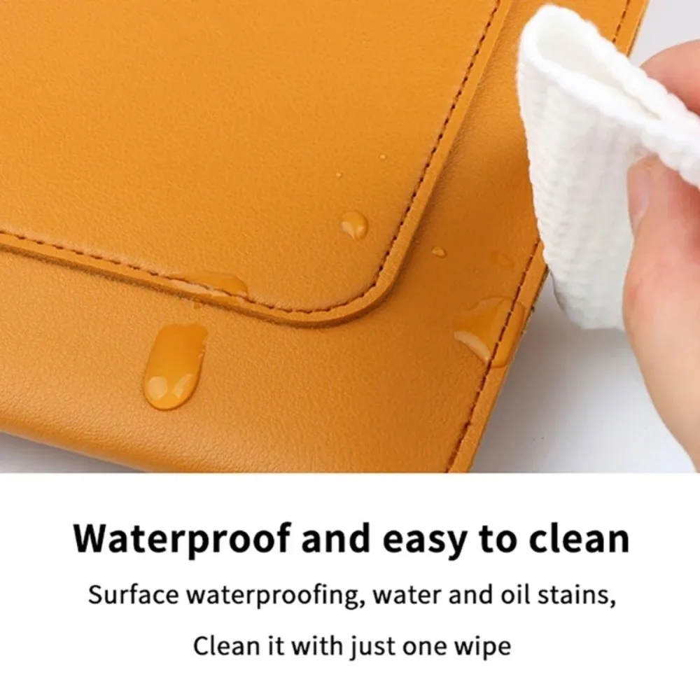 Messenger Large Capacity Laptop Bag Rectangle PU Handheld Bag Solid Color With Storage Pocket Carrying Case Men's Bag