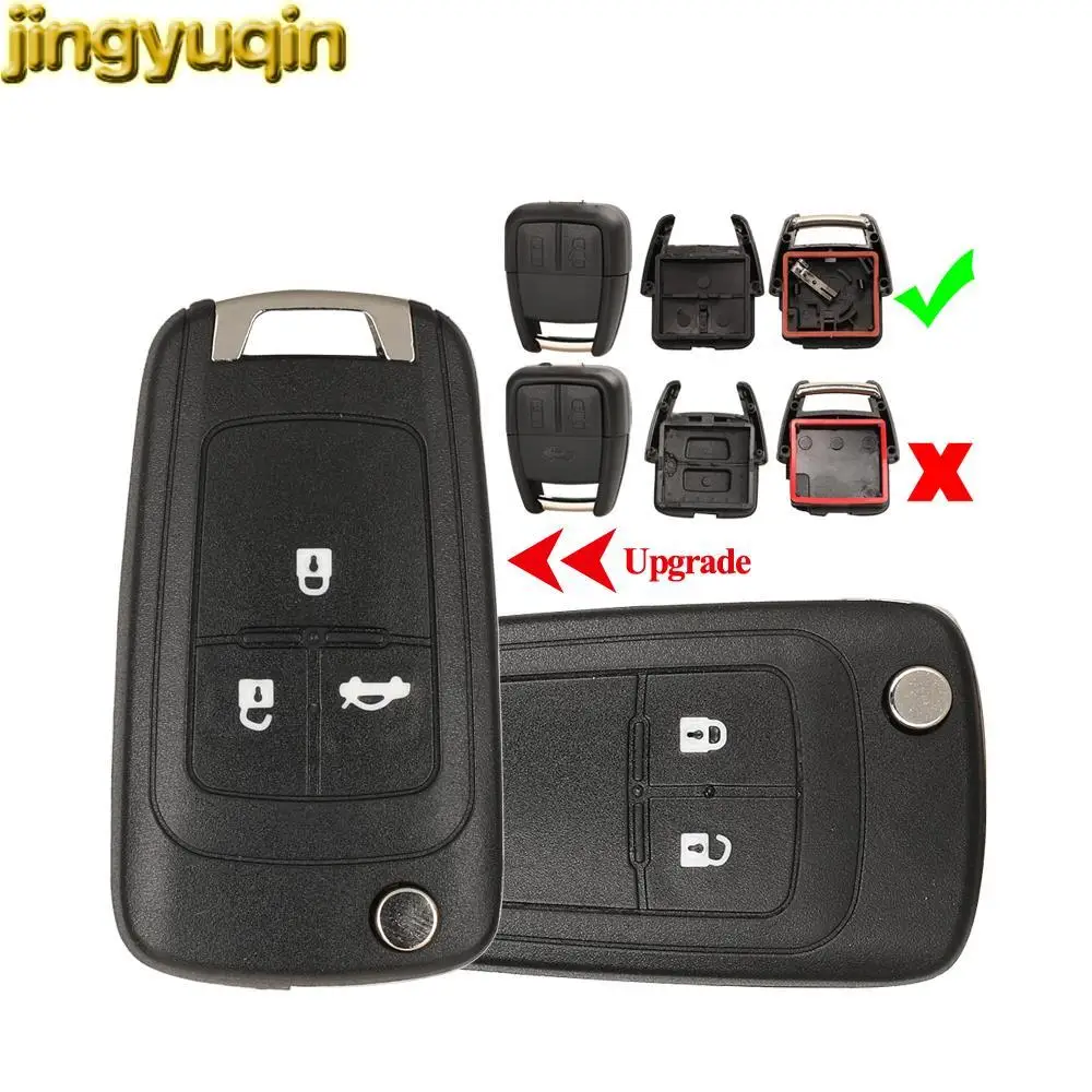 

Jingyuqin 5pcs Upgrade Remote Car Key Fob Shell For Chevrolet Aveo Camaro Cruze Malibu With Battery Holder Left/Right Blade 2/3B