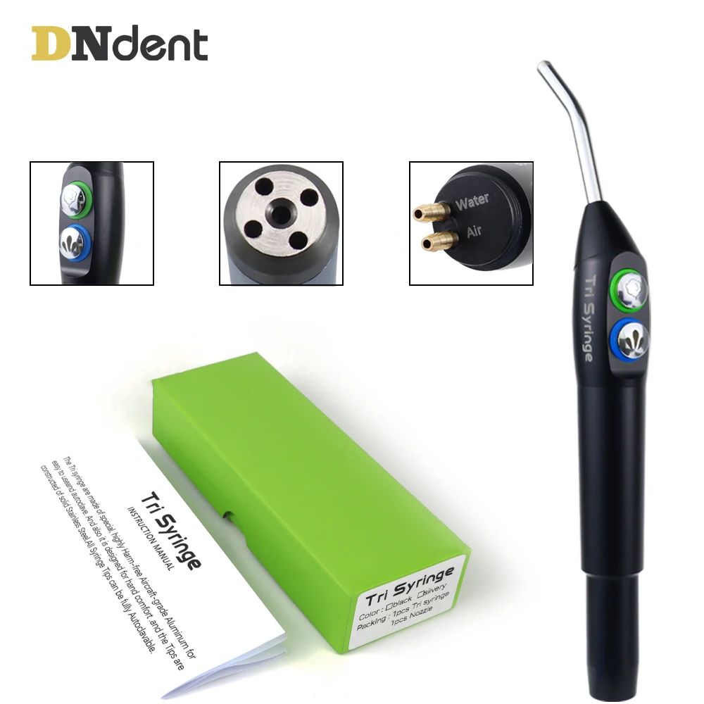 Dental New Style Tri Syringe 3 Way Air Water Spray Triple Syringe Handpiece 5Holes Jet Water Spraying Oral Cavity Equipment