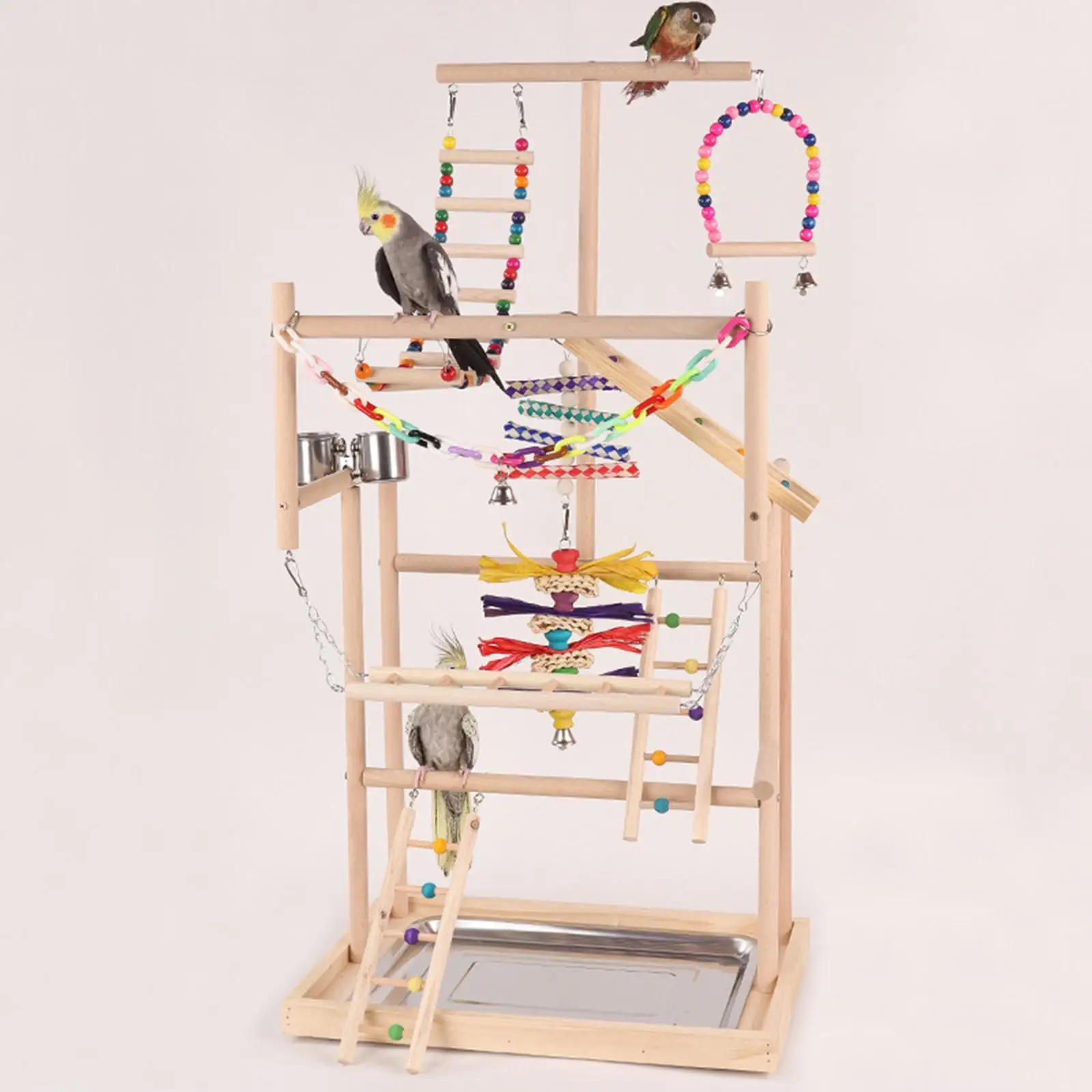 Parrot Playground Parrot Playstand Activity Perch Stand Bird Gym for Small