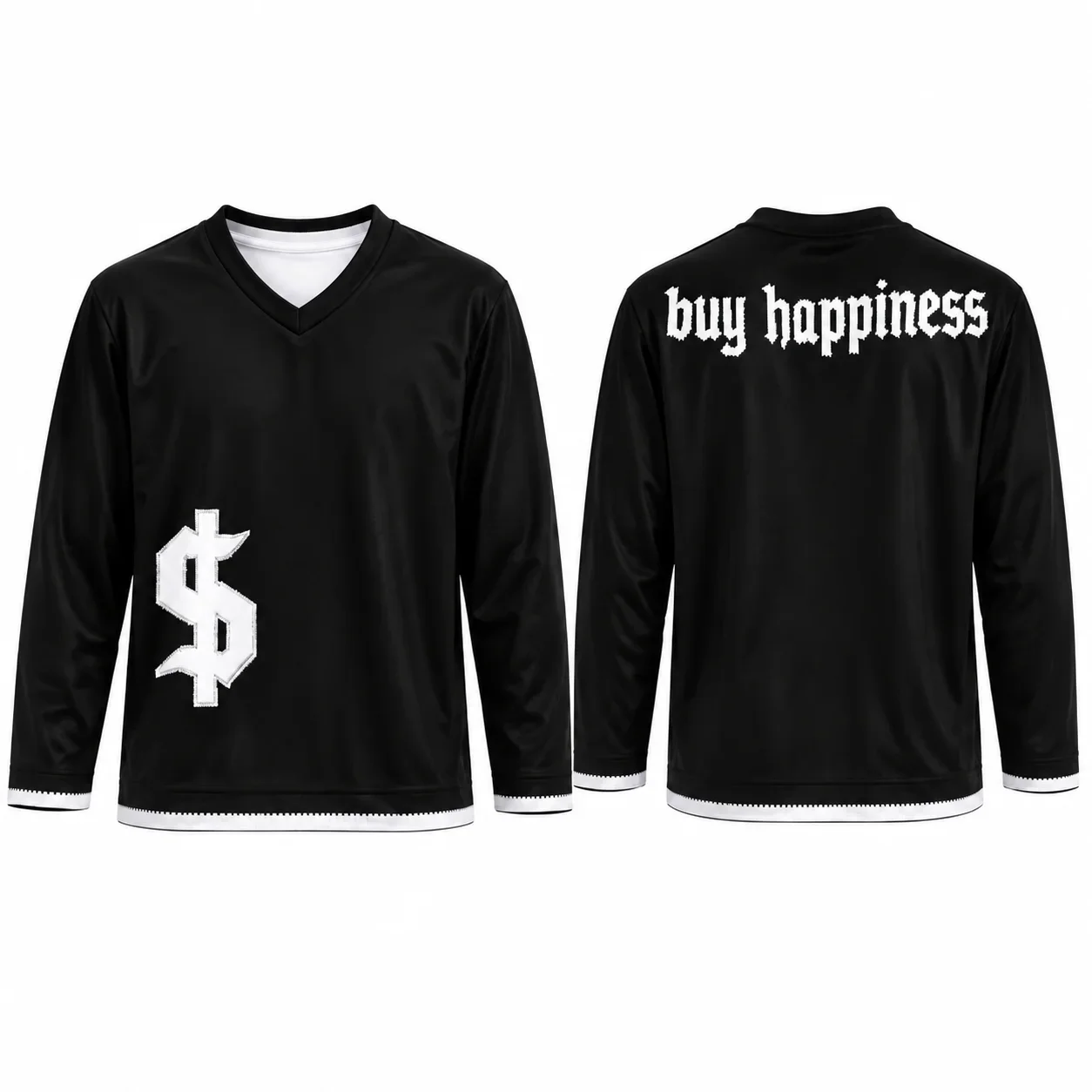 Mens V Neck Sweater Dollar Sign Print Long Sleeve Pullover Casual Knitted Jumper Streetwear Winter Warm Fashion Hip Hop Novelty view 3