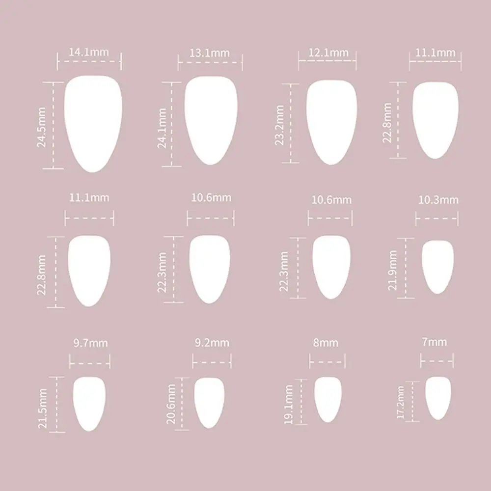 Manicure Long Almond False Nails Pink Cloud Glitter Flowers Press on Nails Detachable French Fake Nials DIY