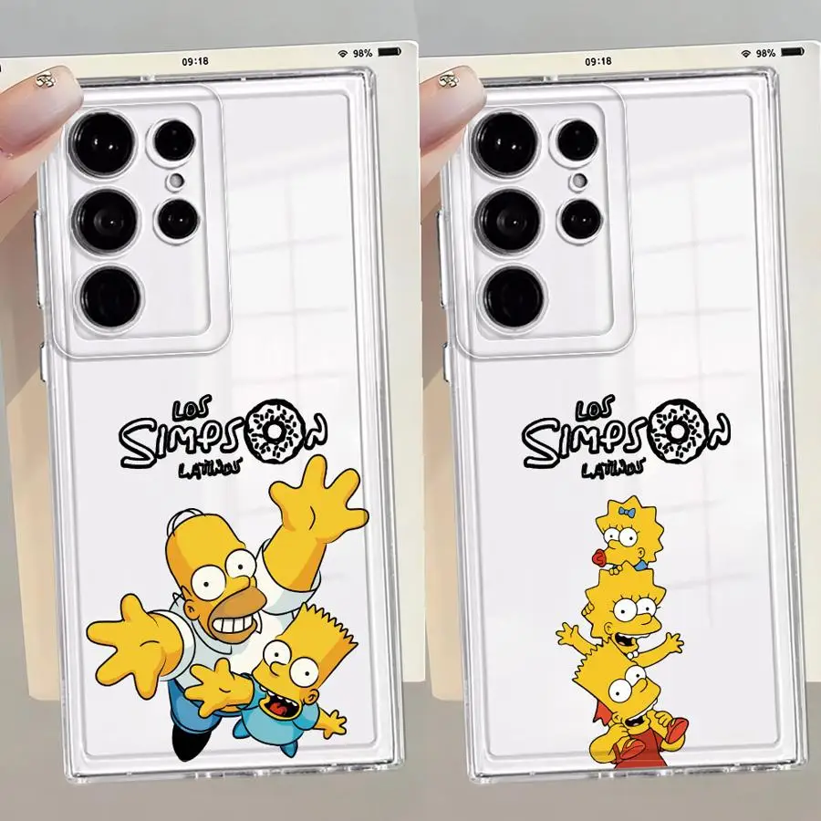 Case for Samsung Galaxy S26 S22 FE Note 20 Ultra 10 S21 S20 Plus S23 Ultra S25 Edge S24 Phone Cover Cartoon The Simpsons