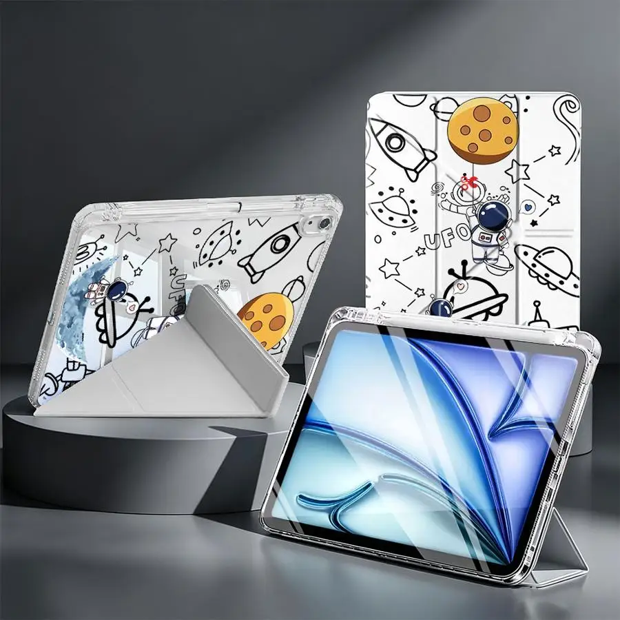 With Pen Slot Cover Tablet Case For Samsung Galaxy Tab S7 FE A11 S9 Plus A9 Plus A8 S10 Lite S8 Cool Astronaut