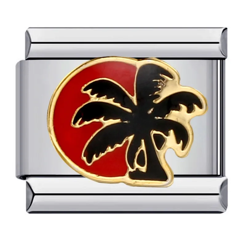 อิตาเลี่ยน Charm สร้อยข้อมือสแตนเลส 9 มม.โมดูล Splicing สดและหวานทิวทัศน์ประภาคาร Beach เครื่องประดับ DIY สําหรับผู้หญิง