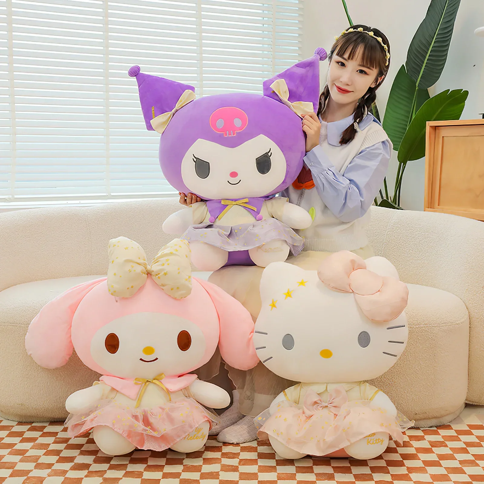 Sanrio Hello Kittty Thookromiぬいぐるみ、ビッグカワイイkcat plushies、ソフトぬいぐるみラグドール、漫画ソファ枕、クリスマスギフト、50cm