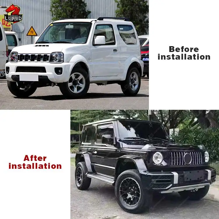 Factory Price for Suzuki Jimny Upgrade to G63 Style Bodykit Front Rear Bumper Side Skirts Engine Hood  Car Automotive Parts